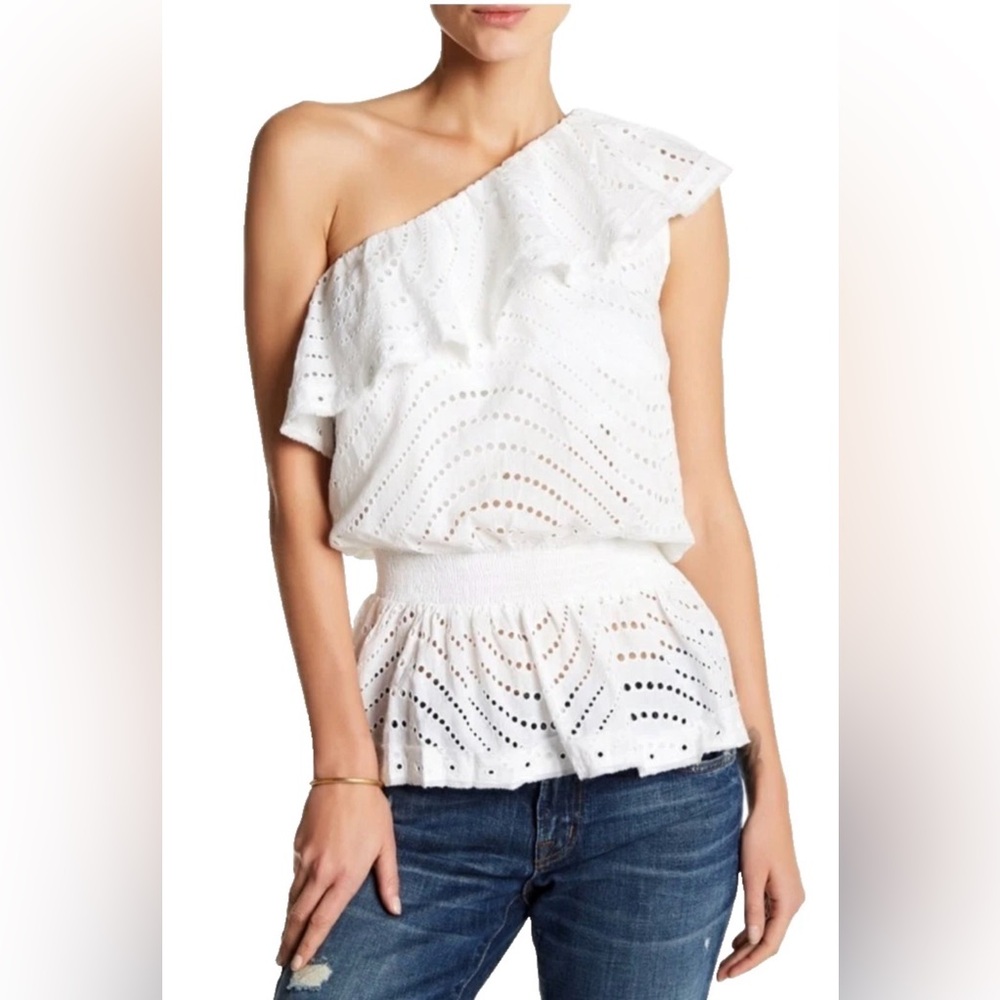 NWT Tularosa Norfolk White Eyelet One Shoulder Top
XS ( possible flaw)